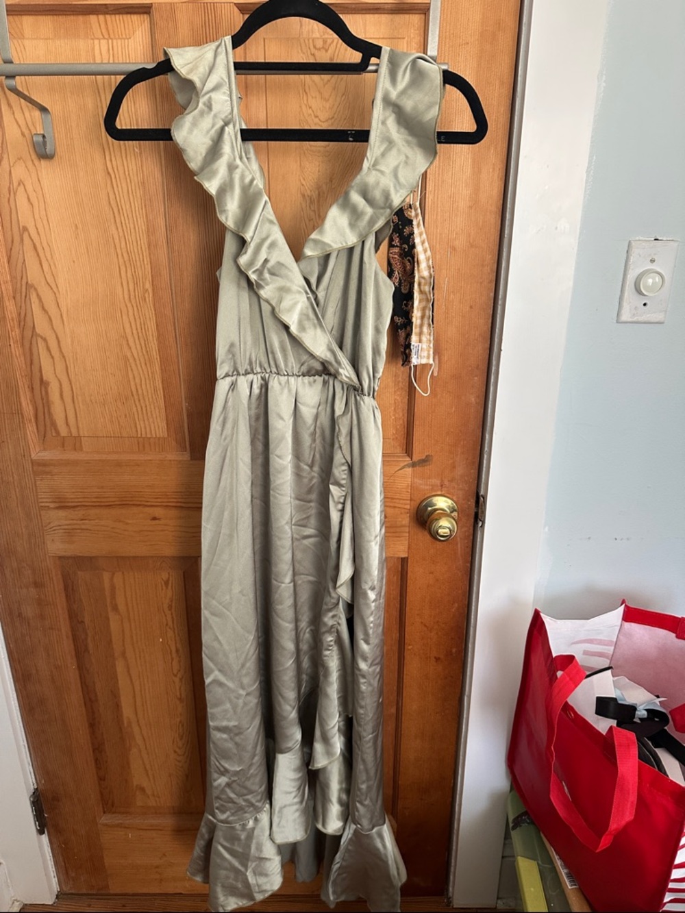 Show Me Your MuMu Sage Green Ruffle Wrap Maxi Dress